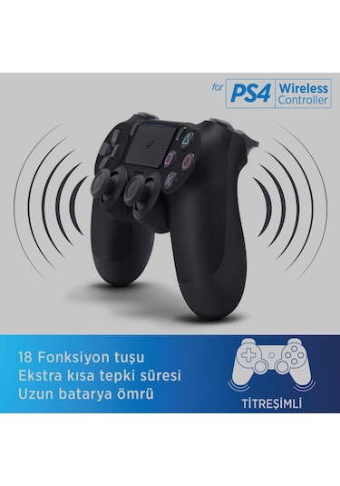 Polosmart PSG05 Kablosuz PS4 Uyumlu Siyah Oyun Kolu
