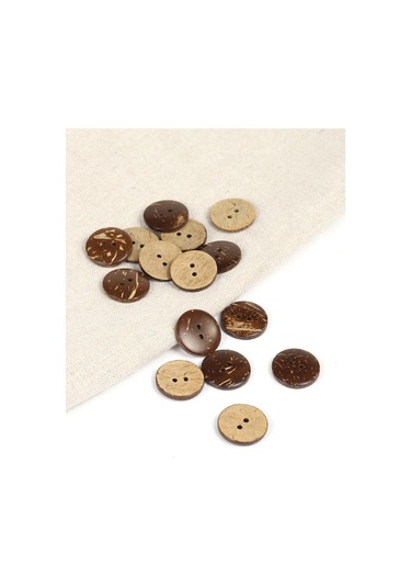 Dekoratif Hindistan Cevizi Düğmeleri 20mm 20 Adet 399227171