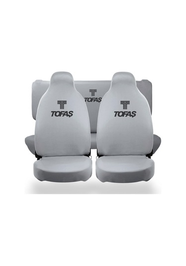 Tofaş Araca Uyumlu Gri Oto Koltuk Kılıfı -araç Penye Koltuk Kılıfı Servis Kılıfı 4 Parça