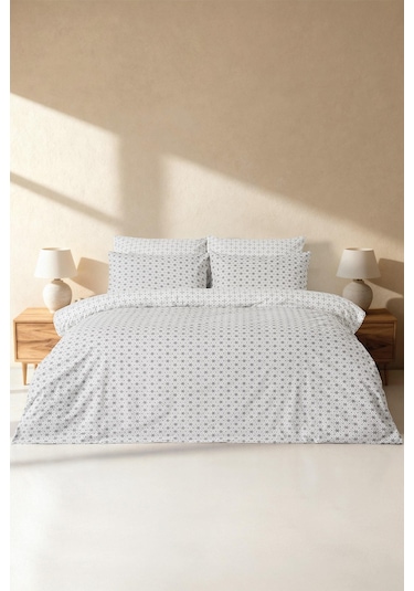 Mix & Match Bloom %100 Pamuk Tek Kişilik Nevresim Seti Gri