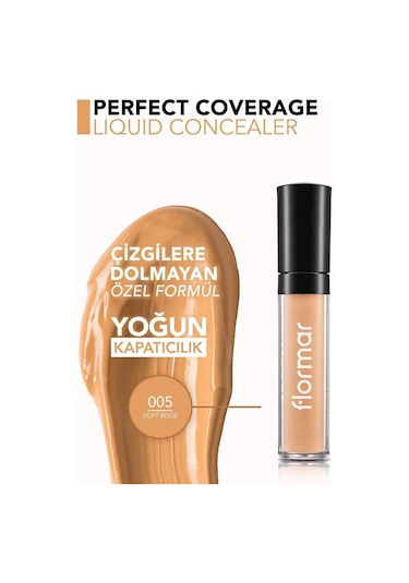 Flormar Likit Kapatıcı - Perfect Coverage Concealer - 005 Soft Beige - 8690604044986
