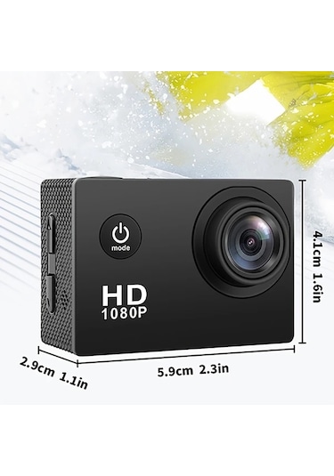 Dashanshop Ourlife 12mp Hd 1080p Aksiyon Kamerası Black 2 Lcd Ekran 140 Geniş Açı 400mah Pil Bisiklet Yüzme Hiking