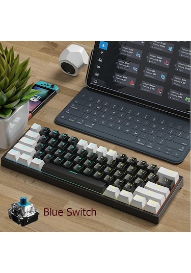 Leaven K620 Blue Switch Kablolu USB Type-c RGB Mekanik Oyuncu Klavye