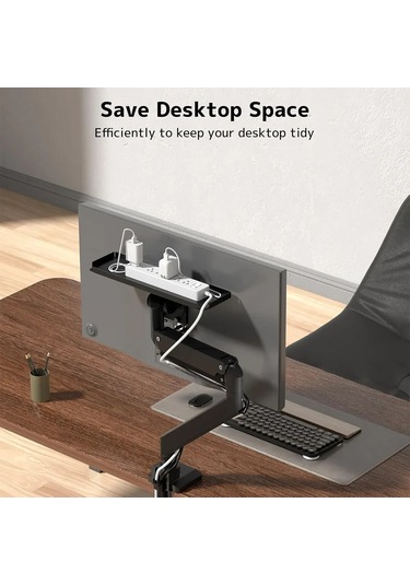 Moveevo Vesa Uyumlu Metal Cpu Hoparlör Kulaklık Depolama Rafları - Monitör Arka Montajlı Organize Rahatlık Siyah