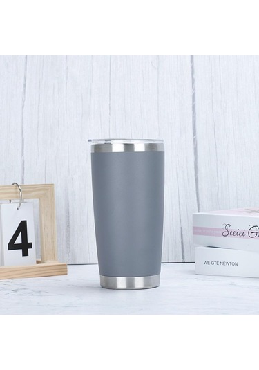 Gri Termal Kupa Bira Bardağı Tumbler Paslanmaz Çelik Çift Duvar Vakum Yalıtımlı Kahve Çay Kupa Geniş Ağızlı Su Şişesi Drinkware Zh Gri