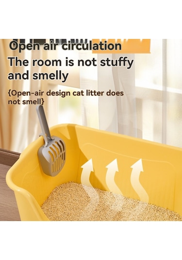 Mufunye Yüksek Kenarlı Açık Tasarım Maine Coon Ragdoll Kediler İçin Ekstra Büyük Kedi Tuvaleti Jumbo Kedi Kum Kabı