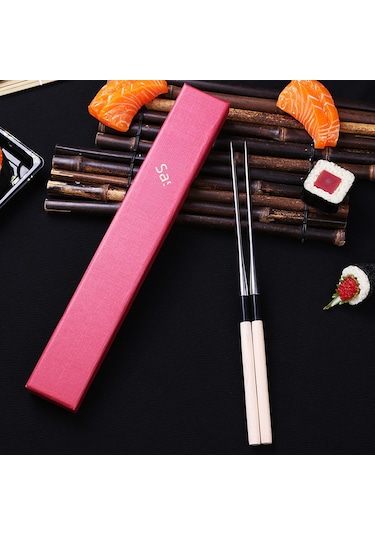 Suofeng Japon Mutfağı İçin Paslanmaz Çelik Uçlu Çubuklar - Sushi, Sashimi, Tempura Ve Akdeniz Yemekleri İçin 180mm Uzunlukta Pratik Kullanım Diğer
