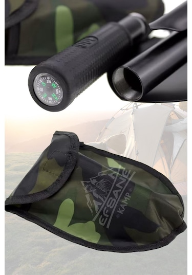 Efsane Kamp - Katlanabilir Kazma Kürek Seti Siyah