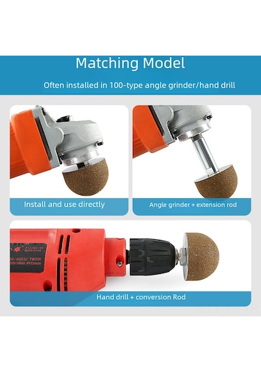 Yunboo Küçük Mantar Kafalı Elmas Zımpara Taş, Porselen, Çanak Yapımı İçin İç Bükey Yuvarlak Taban Zımparalama Aleti 200 İnce