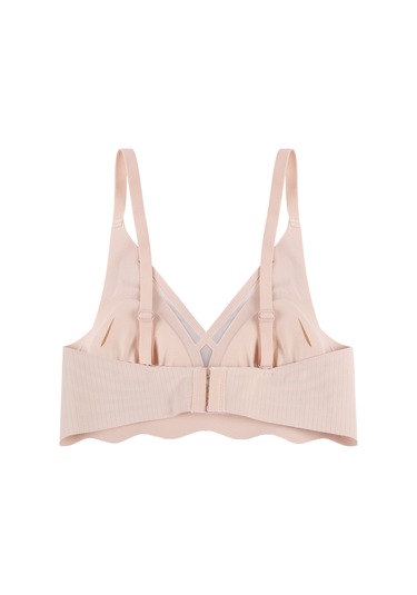 Balensiz Lazer Dikişsiz Dilim Detaylı Dekolteli Sütyen Ten