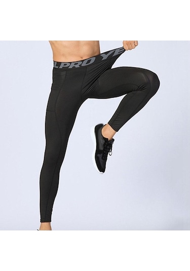 Tongxida Batı Serin Erkek Hızlı Elastik Koşu Sıkıştırma Pantolon Spor Tayt Mavi Mavi