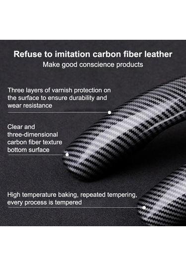 Yaleker Karbon Fiber Direksiyon Kılıfı Siyah, Mevsimlere Uygun, Araç İç Dekorasyon Aksesuarı - 2 Adet Paket Siyah