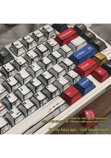 Honeybeeshop Btfoor 130 Tuşlu Pbt Anahtar Kapağı Karikatür Cherry Yükseklik 6.25u Renk Seçenekli