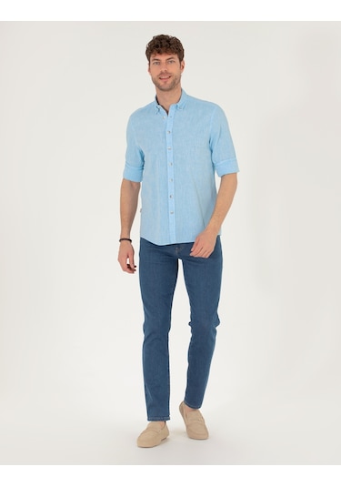 Pierre Cardin Erkek Aqua Gömlek Desenli 50265119-vr007 Aqua