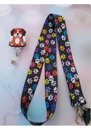 Renkli Patiler Kart Askısı Ve Köpek Silikon Yoyo Yaka Kartlığı Yatay Dikey Kart Koruyucu