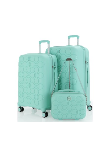 Mçs Polipropilen 3lü Valiz Seti Büyük & Orta & Makyaj V376 S23sy1000051-set 00190 Mint Yeşili