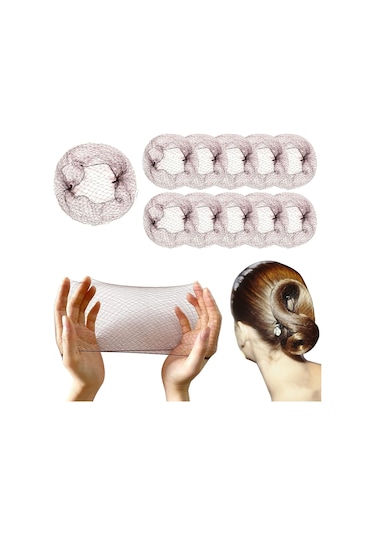 Topuz Filesi Kahverengi Görünmez Saç Filesi 24 Adet Kahverengi