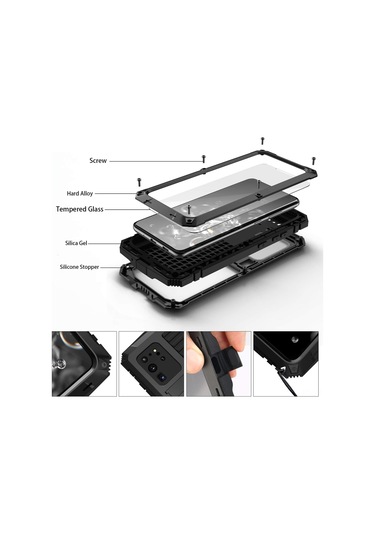 Reedark Samsung Uyumlu S20ultra İçin Tam Metal Zırh Kılıf - Darbeye Dayanıklı, Metal Sandalye İle 360 Koruma - Dış Etkinlikler İçin Erkekler Tasarımı