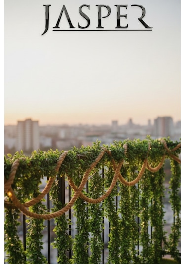 Jasper Dekoratif Yapraklı Tel 7 Metre Süs Çiçek Dış Mekan İç Mekan Doğalgaz Borusu Süsü