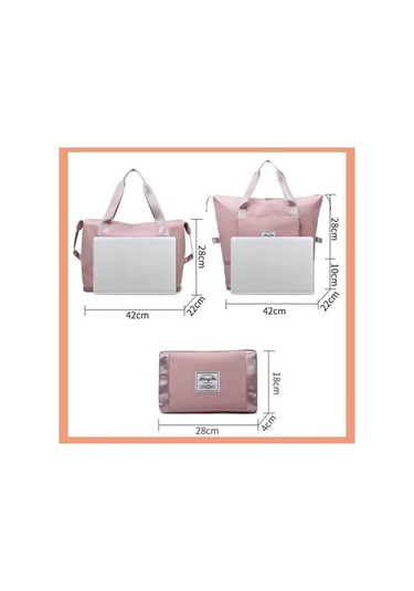 Novahub Yeşil Katlanır Su Geçirmez Seyahat Organizatör Çanta - Unisex, Geniş Kapasiteli, Bagaj Seyahat Ambalaj Çantası Yeşil