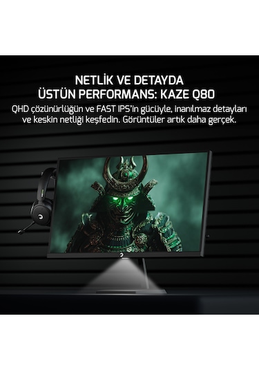 Gamepower Kaze Q80 27'' Flat Fast Ips 180hz 0.5ms Qhd 2k Gaming Monitör  Ölü Piksel Garantili