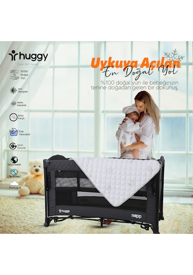 Huggy %100 Yeni Zelenda Kuzu Yünü 70x110 Yatak Pedi