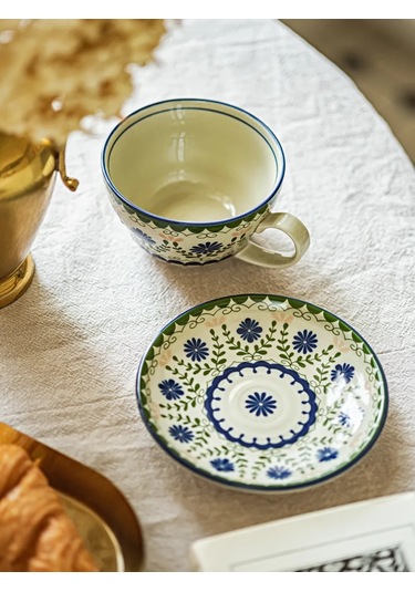 Roomi Desenli Seramik Çay Takımı 320 Ml, Fincan Ve Tabak 230280424 Beyaz