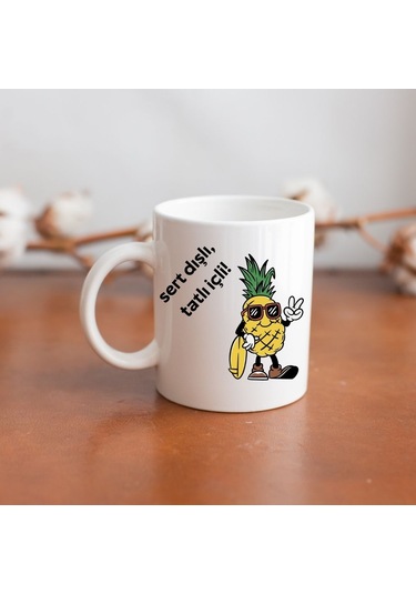 Sert Dışlı Tatlı İçli Tasarımlı Hediye Kupa Bardak Renk