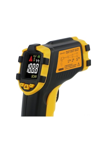 Xindoker Endüstriyel El Tipi Kızılötesi Sıcaklık Ölçer -50 390 C, Dokunmadan Hızlı Ölçüm, 12:1 Mesafe-oran, 500ms Yanıt Süresi, Pil Dahil Değil Ae320