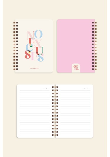 Cep Boy 10x14 Cm Spiralli Çizgili Karton Kapak 3'lü Defter Seti No Excuses Soyut Gradient Soyut