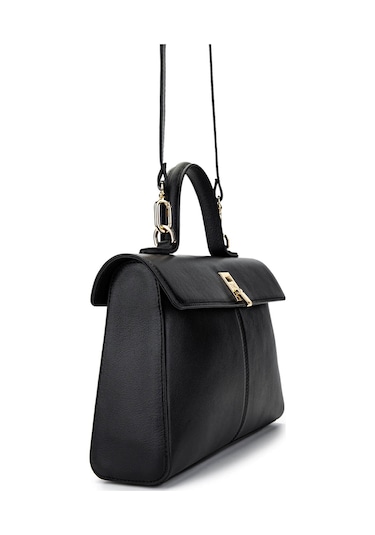 Tamer Tanca Kadın Hakiki Deri Siyah Deri El Çantası 147 1064 Bn Cnt Y25 Sıyah Dr Siyah