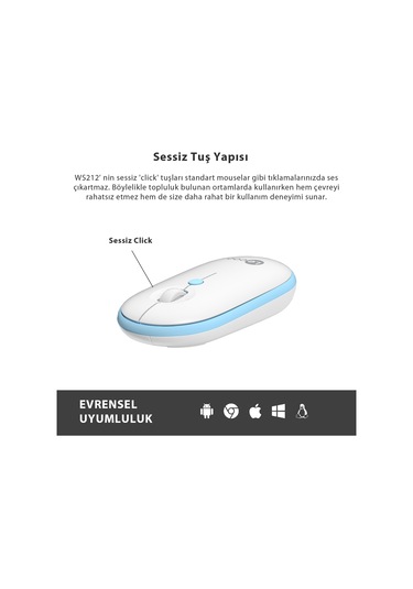 Lecoo WS212 Kablosuz 1600DPI 4 Tuşlu Optik Mouse