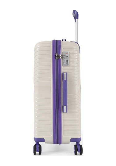 Ççs 5239 Polipropilen Büyük Boy Valiz Beyaz-mor