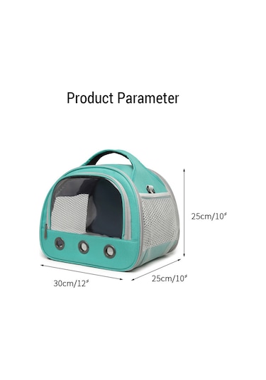 Vkemall Küçük Evcil Hayvan Taşıma Çantası - Katlanabilir,透气 Mesh Pencereli, Elden/saçaklı - Hamster, Guinea Pig, Tavşan, Papağan İçin - Sis Mavisi