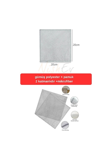 Premium Çift Katlı Çizilmez Tel Bulaşık Bezi Seti Mutfak & Banyo Çelik Temizleme