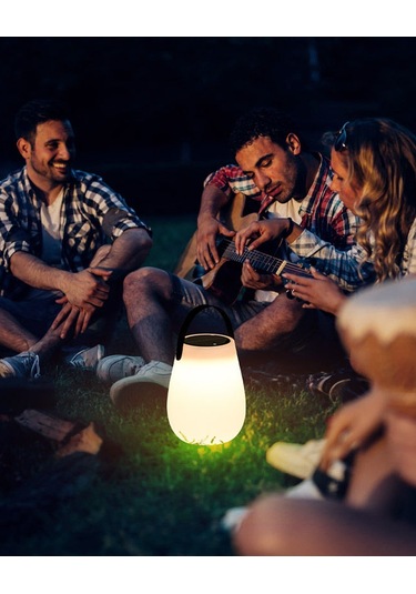 Luna Solar Yuvarlak Masa Lambası Beyaz