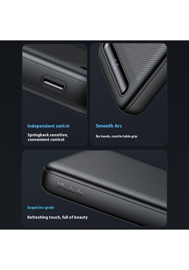 Tongxida Mcdodo Mc-4420 10.000mah Küçük Güç Bankası Dijital Ekranlı Harici Şarj Cihazı Siyah Siyah