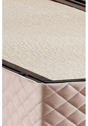 Baklava Lüks Yatak Baza Ve Başlık Seti 200x200 Cm Çift Kişilik Çok Sert Yatak Krem Baza Ve Başlık