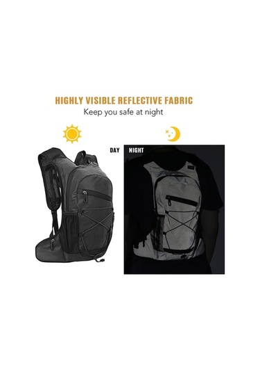 Didadodo Gece Görünürlü 8l Bisiklet Sırt Çantası - Koşu, Yürüyüş Ve Seyahat İçin Hidrasyon Çantası Siyah, Güvenli Koşu İçin Siyah