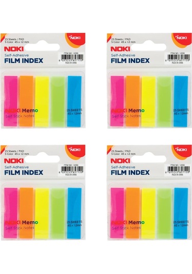 Noki Memo Film İndex 5 Renk 12x45 Mm 25 Yaprak 12050 4 Adet
