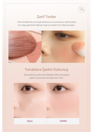 Dasique Karıştırılabilir Renk Tonlarına Sahip 4 Lü Allık Paleti Blending Mood Cheek 04 Beige Knit 04 Beige Knit