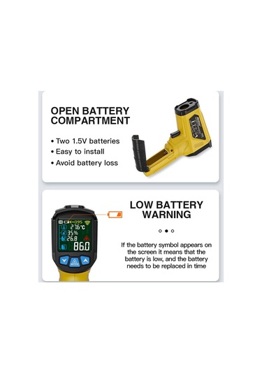 Mestek 800c El Kızılötesi Sıcaklık Ölçer Yüksek Hassasiyetli Endüstriyel Sıcaklık Nem Ölçer 12 Noktalı Lazer Konumlandırma İle Taşınabilir Termometre