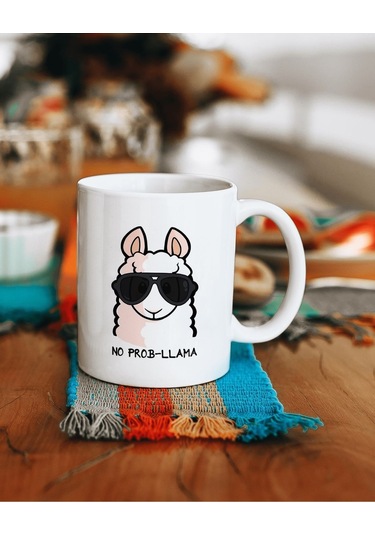 Lama Baskılı Kupa Bardak Çok Renkli