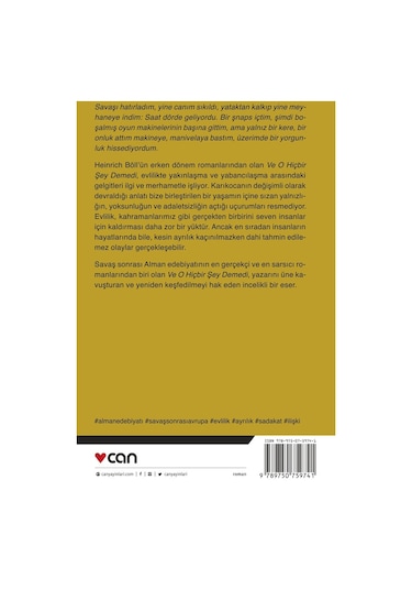 Ve O Hiçbir Şey Demedi - 	Heinrich Böll - Can Yayınları