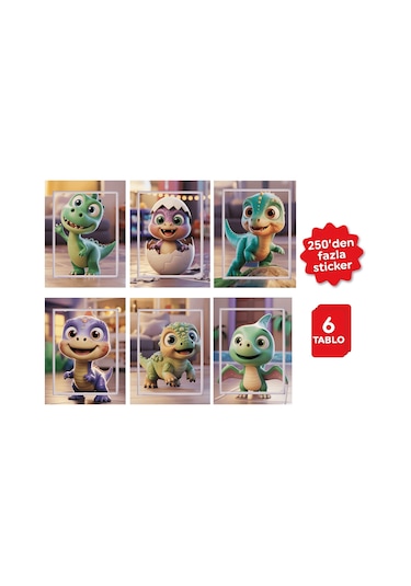 Playever Sticker Puzzle - Dino, Çıkartmalı Yapboz Etkinlik Kitabı