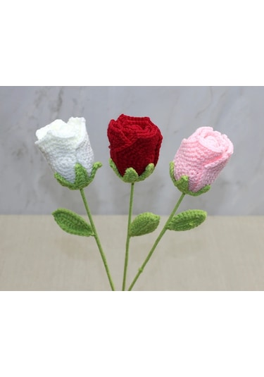 El Örgüsü Tekli Gül Gonca