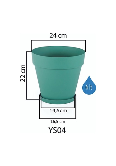 Serinova Yalı Saksı 6 L  Kırık Beyaz