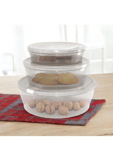 Tuffex TP730 Polo Yuvarlak Small Saklama Kabı 3'lü Beyaz