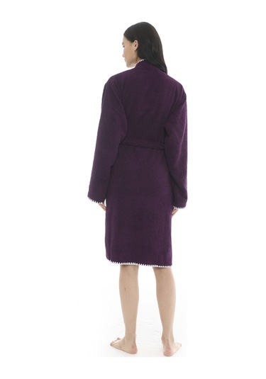 Athena Kimono Kadın Bornozu- Mor %100 Pamuk Mor