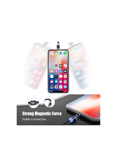 Gajeena Magneetik Şarj Adaptörü Type-c, 360 Otomatik Tutma, 1m/2m Uzunluk Seçeneği, Xiaomi/huawei/iphone Uyumlu, Sabit Bağlantı